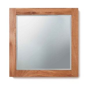 Large Framed Wood Mirror, Vanity Mirror – Decorative Mirror – Rustic - Provincial - Square Wall Mirror, 24&quot;x24&quot;