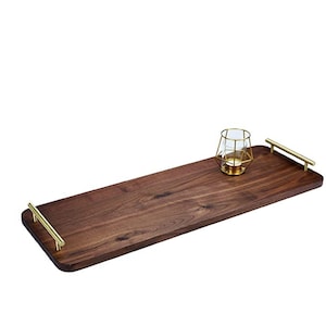 Oversized Ottoman Tray, Solid wood tray with handles, Decorative tray, Serving tray, Ottoman Tray Modern Farmhouse with Handles