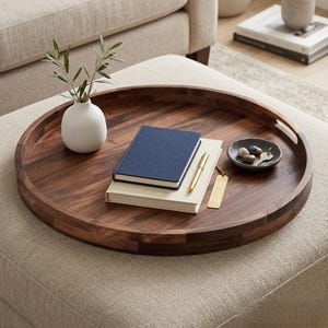 Ottoman Tray Large, Farmhouse tray, Wooden tray, Breakfast tray, Kitchen tray Serving Tray for ottoman Top for Ottoman Round Ottoman Trays