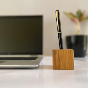 Wood Pen Holder / Cube Pen Display / Stylus Holder / Wood Pencil Holder / Wood Desk Organizer / Simple Teak Pen Stand / Set of Pen Holders