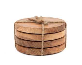 Wooden Circle Coasters | Acacia | Minimalist Design