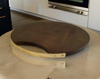 Handmade Teak Wood Cutting Board with Brass Handle