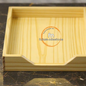 Paperwork Box Office Organizer Outbox Inbox Wood Tray A4 Paper Home ... image.