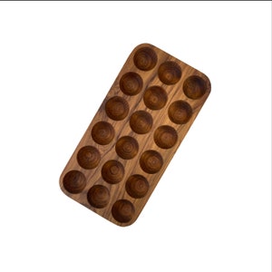 Wooden Egg Holder. Egg Holder for 18 Eggs. Teak wood Stand for Eggs. Easter egg holder.