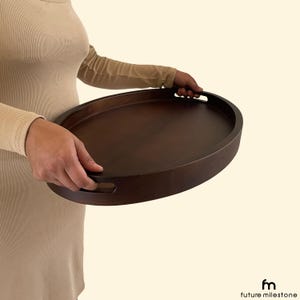 Large Ottoman Tray, Farmhouse tray, Teak Wooden tray, Breakfast tray, Kitchen tray, Serving Tray Sofa Tray Wedding decor Oval Ottoman Tray