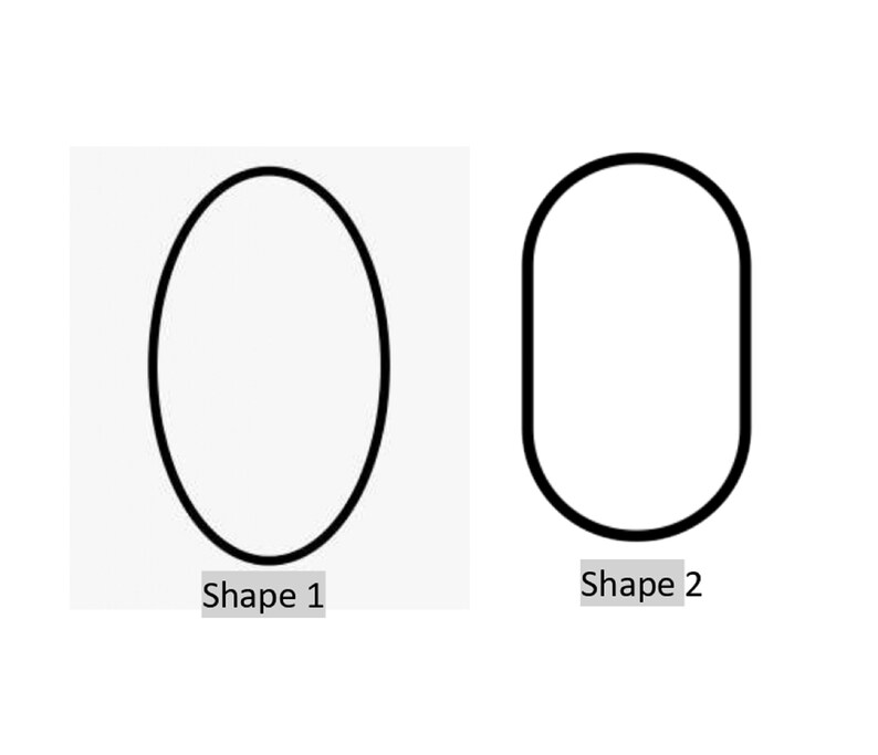 Puede incluir: Dos formas delineadas en negro sobre un fondo blanco. La forma 1 es ovalada, y la forma 2 es un rect&aacute;ngulo redondeado. Los textos "Shape 1" y "Shape 2" est&aacute;n debajo de cada forma.