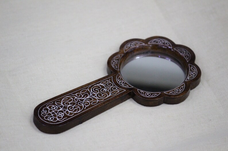 Hand Mirror Vanity Hand Mirror Wooden Mirror Handmade Etsy