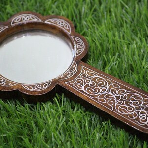 Hand Mirror, Vanity Hand Mirror, Wooden Mirror, Handmade Antique Mirror, Make up Mirror, gift, Purse mirror, Gift for mother, Mother&#39;s Day