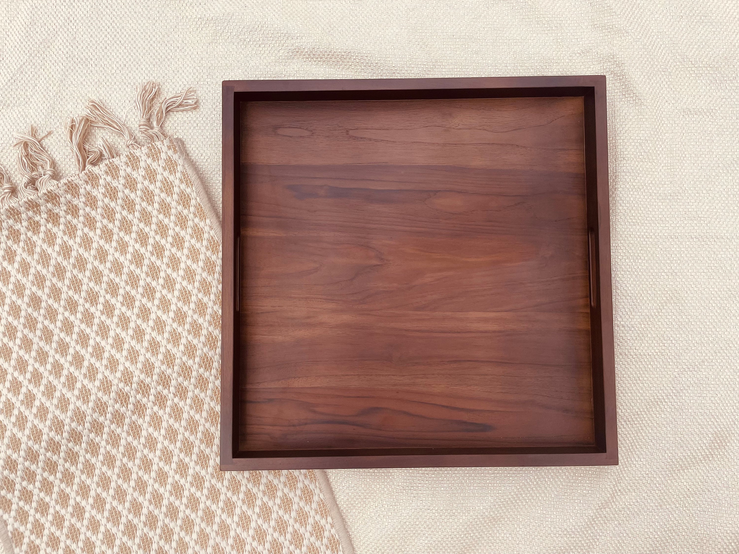 Large Ottoman Tray Farmhouse tray Wooden tray, Breakfast tray, Kitchen tray Serving Tray Square Wood Tray Wedding decor Personalized Tray