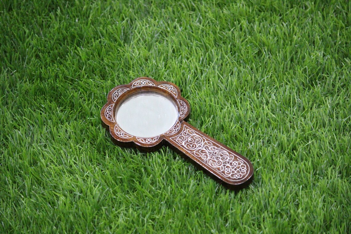 Hand Mirror Vanity Hand Mirror Wooden Mirror Handmade Etsy