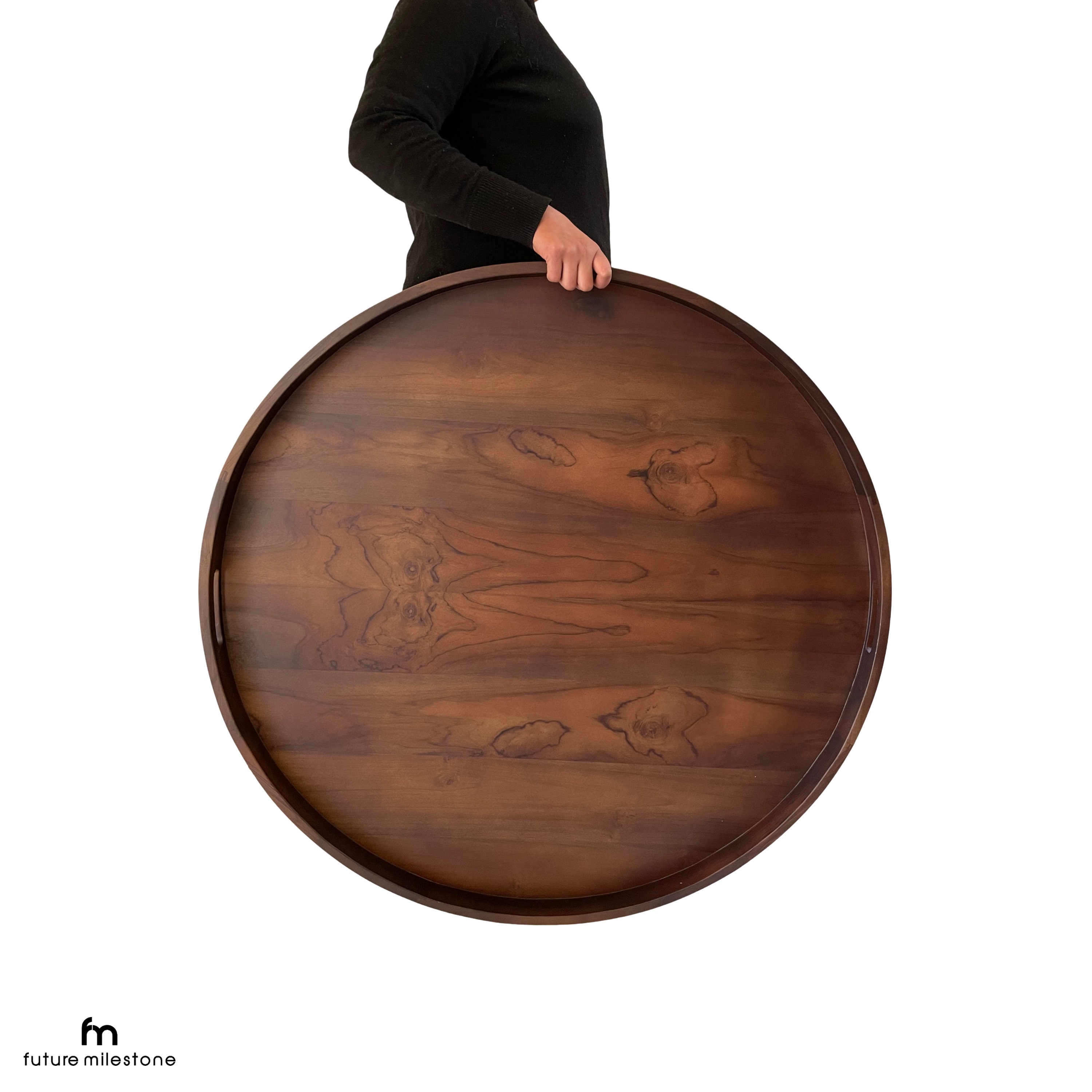 Big Ottoman Huge Round Serving Tray Coffee Table Tray Round Rattan