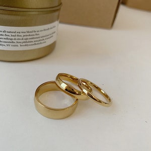 18 Carat Gold Plated Minimalist Stackable Round Ring - Womens - Gift - Jewellery -  Jewelry - Wedding Band