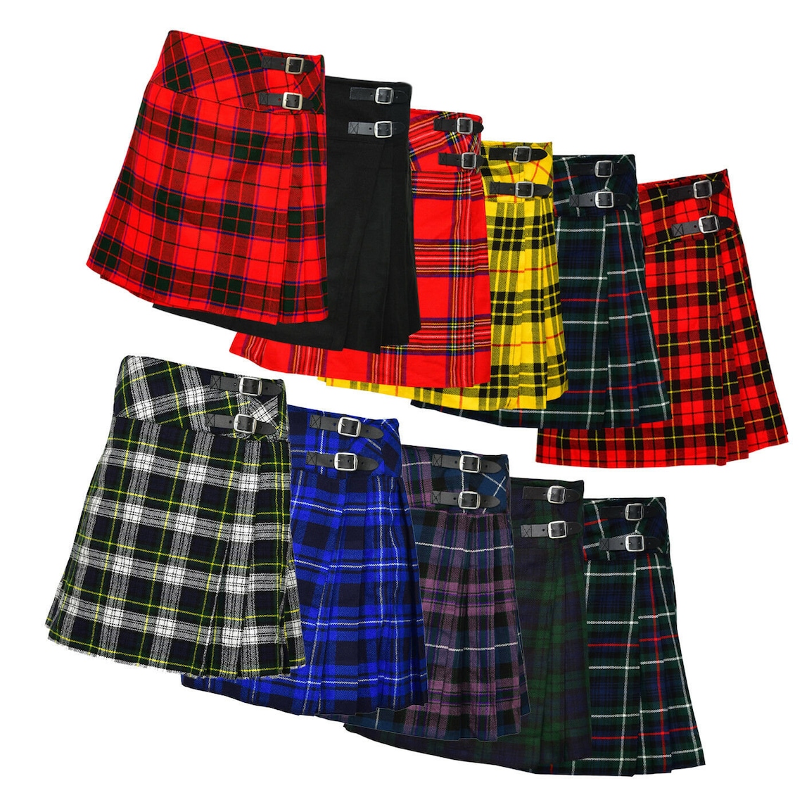 Ladies Knee Length Kilt Skirt Different Tartans Pleated Kilts Etsy