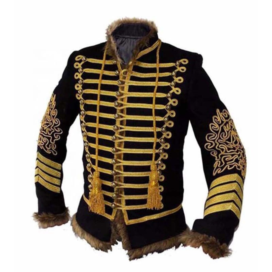 Military Uniform Napoleonic Hussar Jacket Piping Tunic Pelisse Jimi