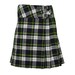 Ladies Knee Length Kilt Skirt - 20" Tartan Pleated Kilt, Blue Tartan, Acrylic Wool, Leather Buckle Fastening, Size 42