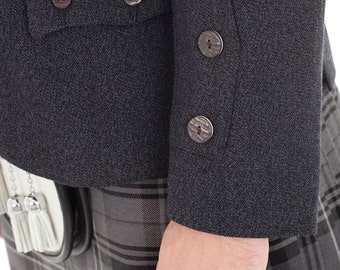 Chaqueta Escocesa Royal Blue Argyle Kilt hecha a mano con chaleco de 5 botones Chaqueta Argyll de boda completamente nueva Ropa Ropa para hombre Chaquetas y abrigos 
