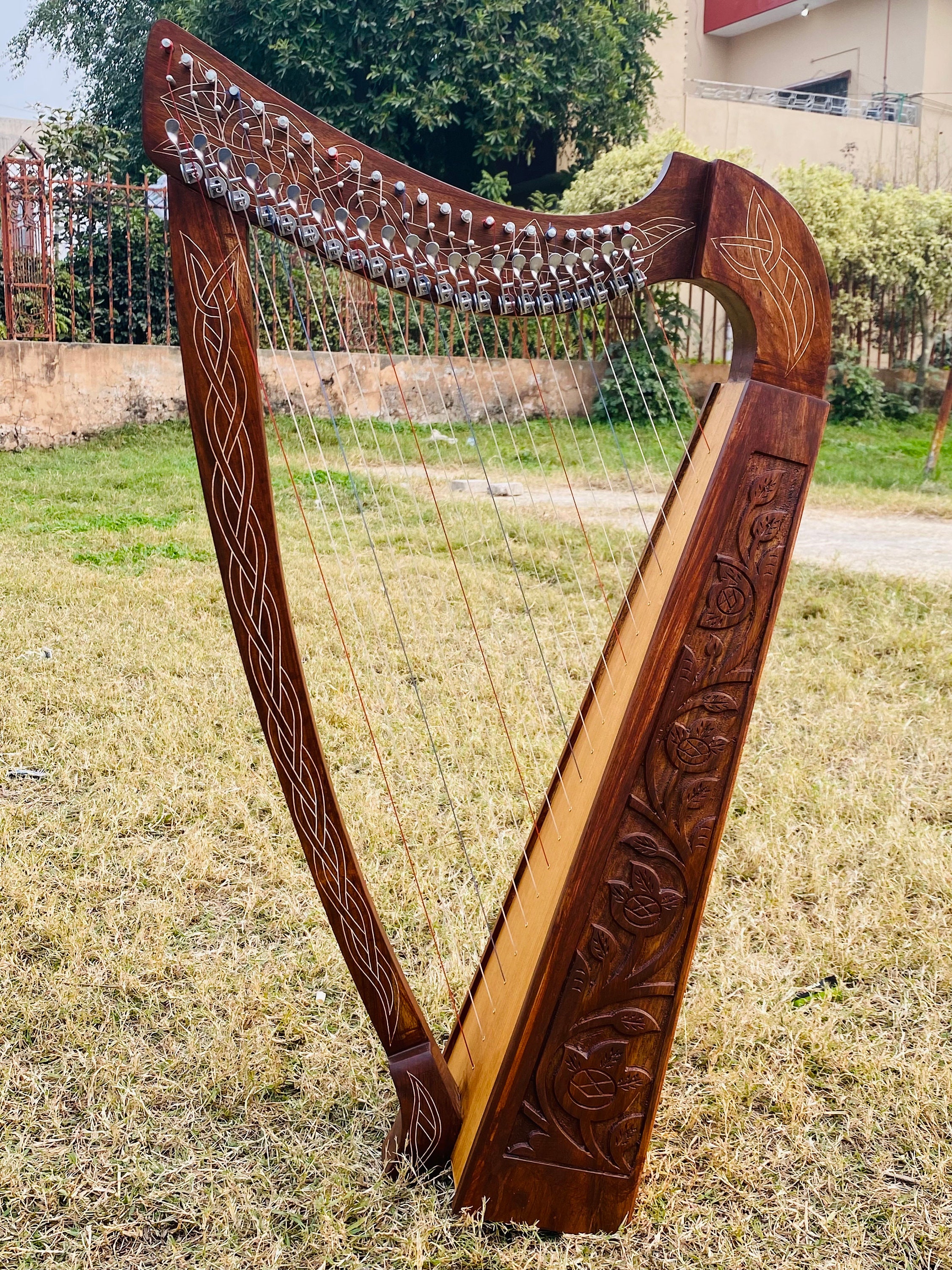 CGI 19 Strings rose wood Lap harp with free bag and free tuning key For BIginers 