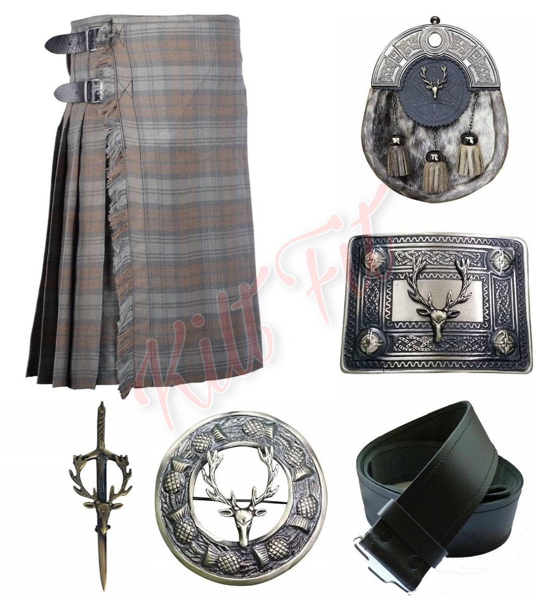 Scottish Men's Black Watch Weathered Tartan Handmade Kilt Etsy