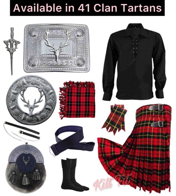 Visión Polvo Unirse Traje tradicional escocés de kilt de tartán para hombres 10 - Etsy España