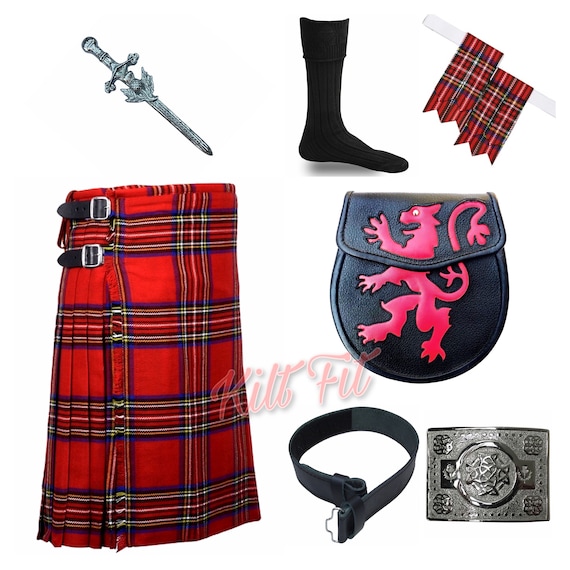 Kilt escocés en un hombre con cinturón