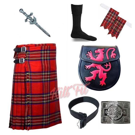 Kilt escocés en un hombre con cinturón