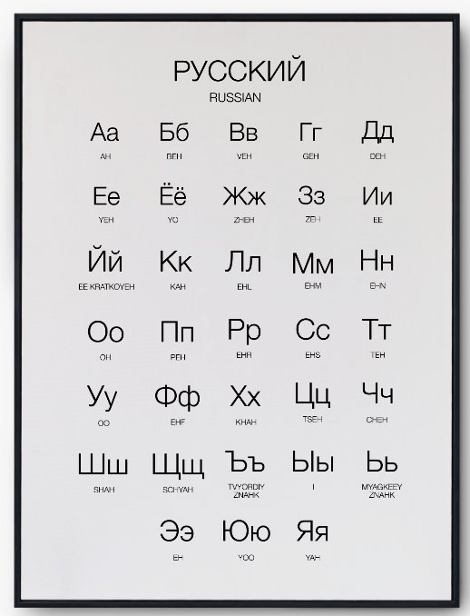 Russian Alphabet Printable Art, Russian Language Digital Print, Language Learning Poster Instant ...