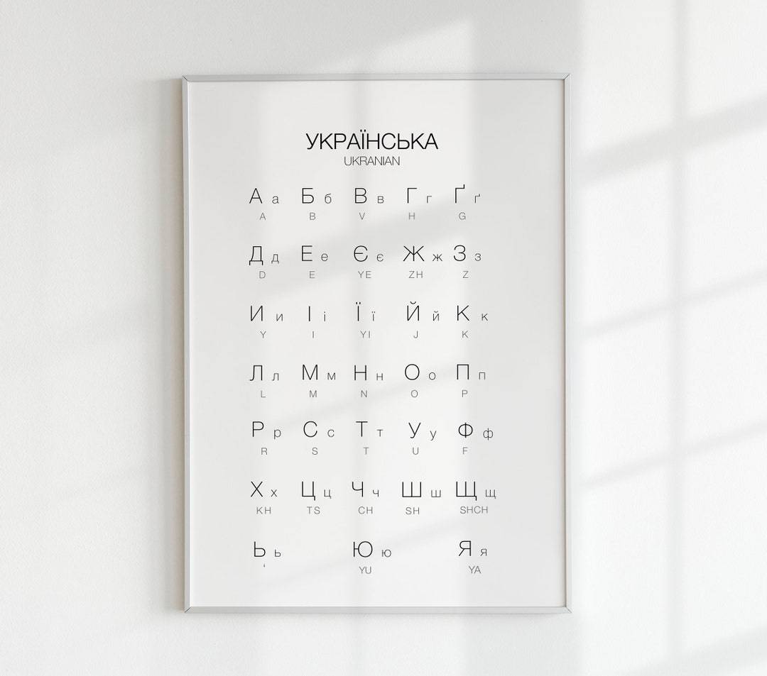Ukrainian Alphabet Printable Poster Ukrainian Digital Print Etsy