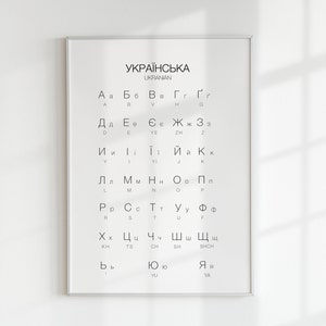 Ukrainian Alphabet Printable Poster, Ukrainian Digital Print, Language Learning Poster Instant Download, Ukrainian Kids Nursery, Cyrillic