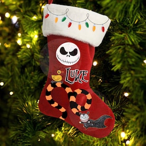 Jack Christmas Stockings, Santa Stocking, Christmas Tree Decorations, Custom Stocking, pumpkin king