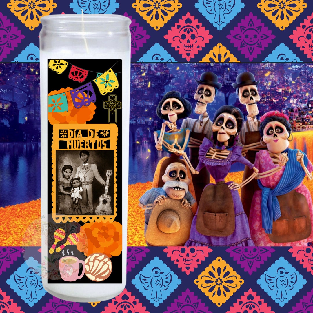 Dia De Los Muertos Candle, Personalized Gift, Day of the Dead, Family Memorial Gift