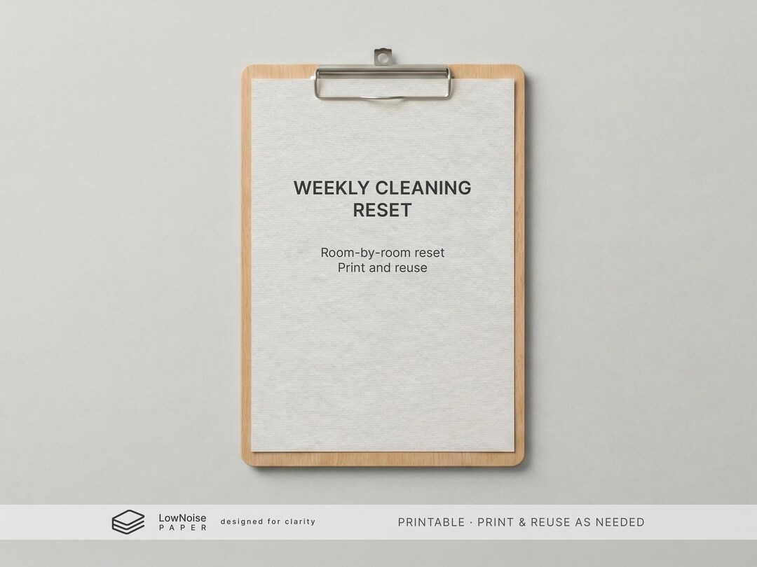 Weekly Cleaning Checklist | Room by Room Reset (printable PDF A4/US ...