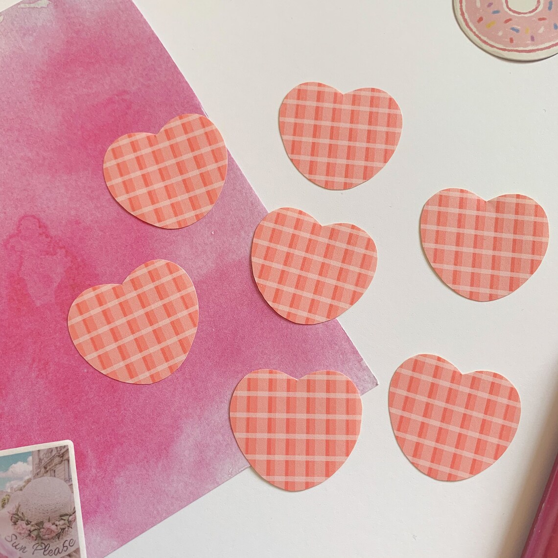 kawaii pattern heart sticker pack etsy
