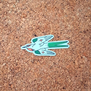 Sticker oiseau beige