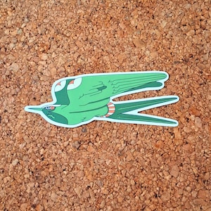 Sticker grand oiseau vert