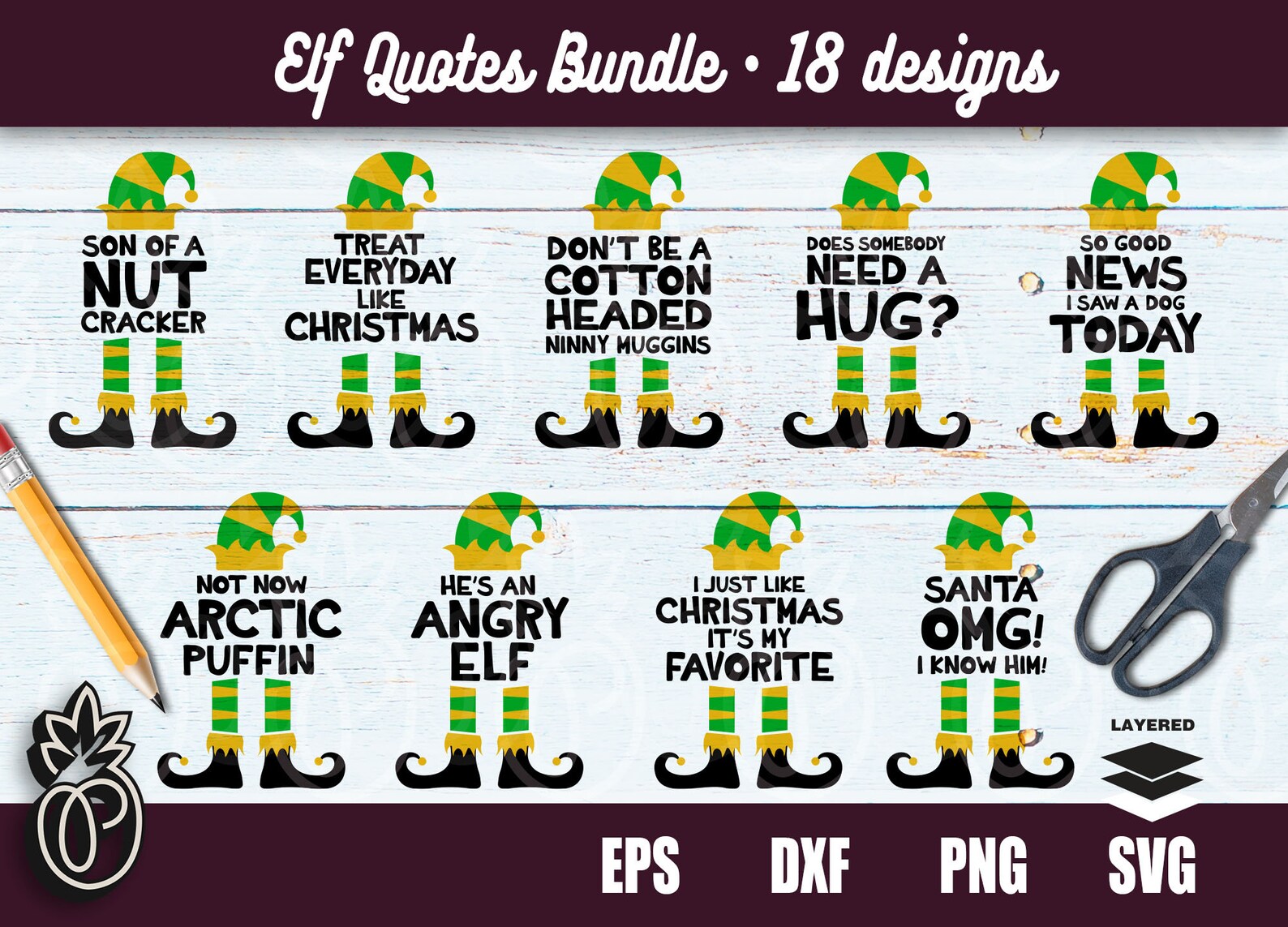 Elf Bundle SVG Buddy The Elf Quotes SVG 18 Designs Elf Etsy