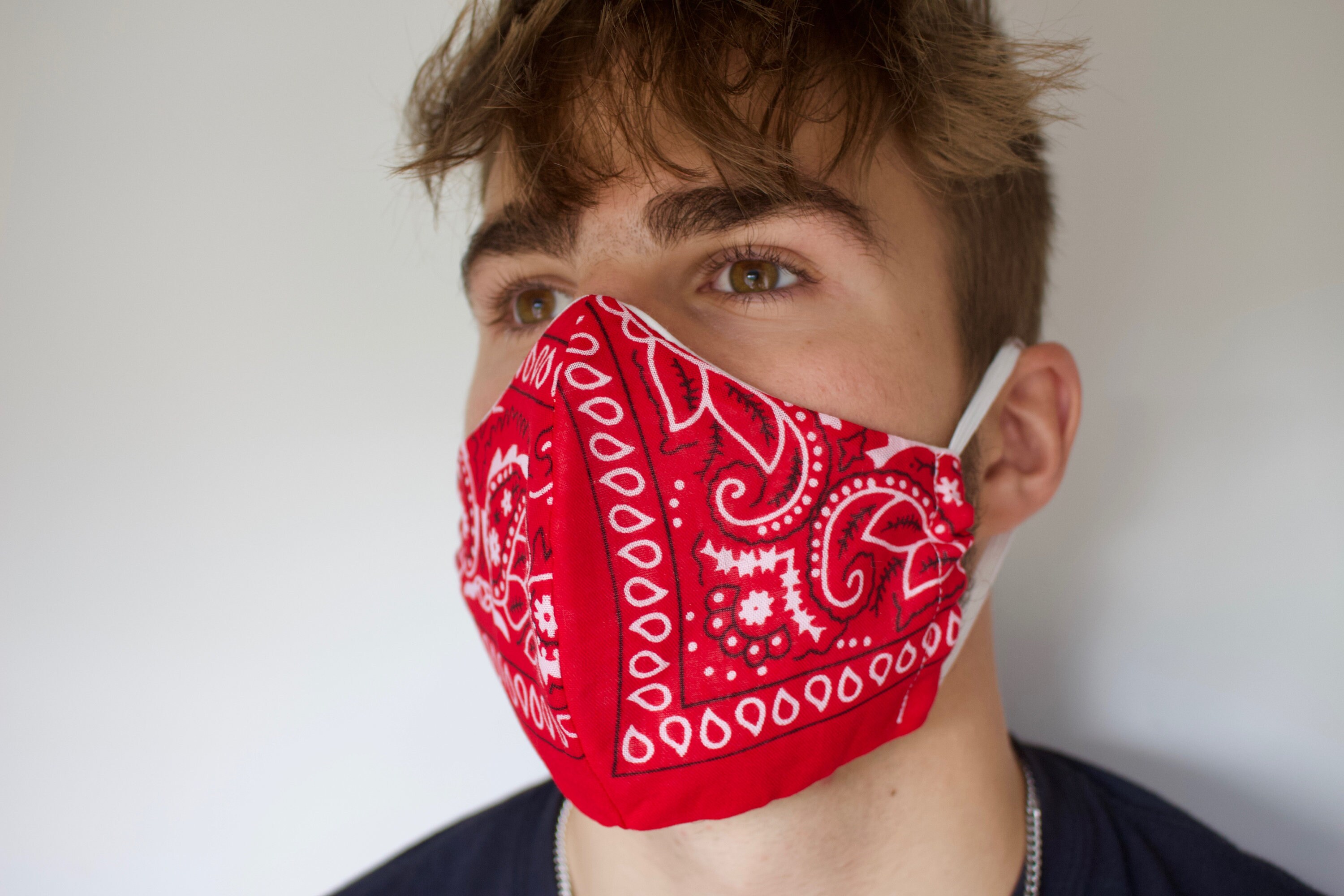 Unisex Red Bandana Face mask. Washable Reusable. 100 Cotton. Etsy
