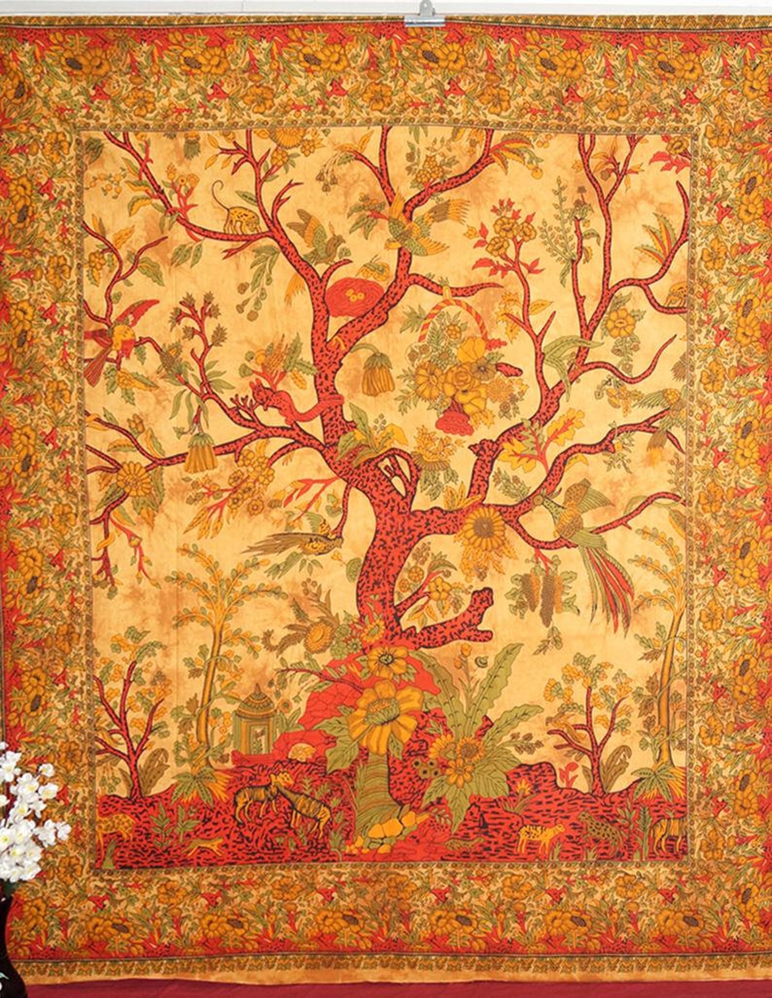 Wall Tapestry Tree of Life Wall Hanging Indian Cotton Twin Etsy