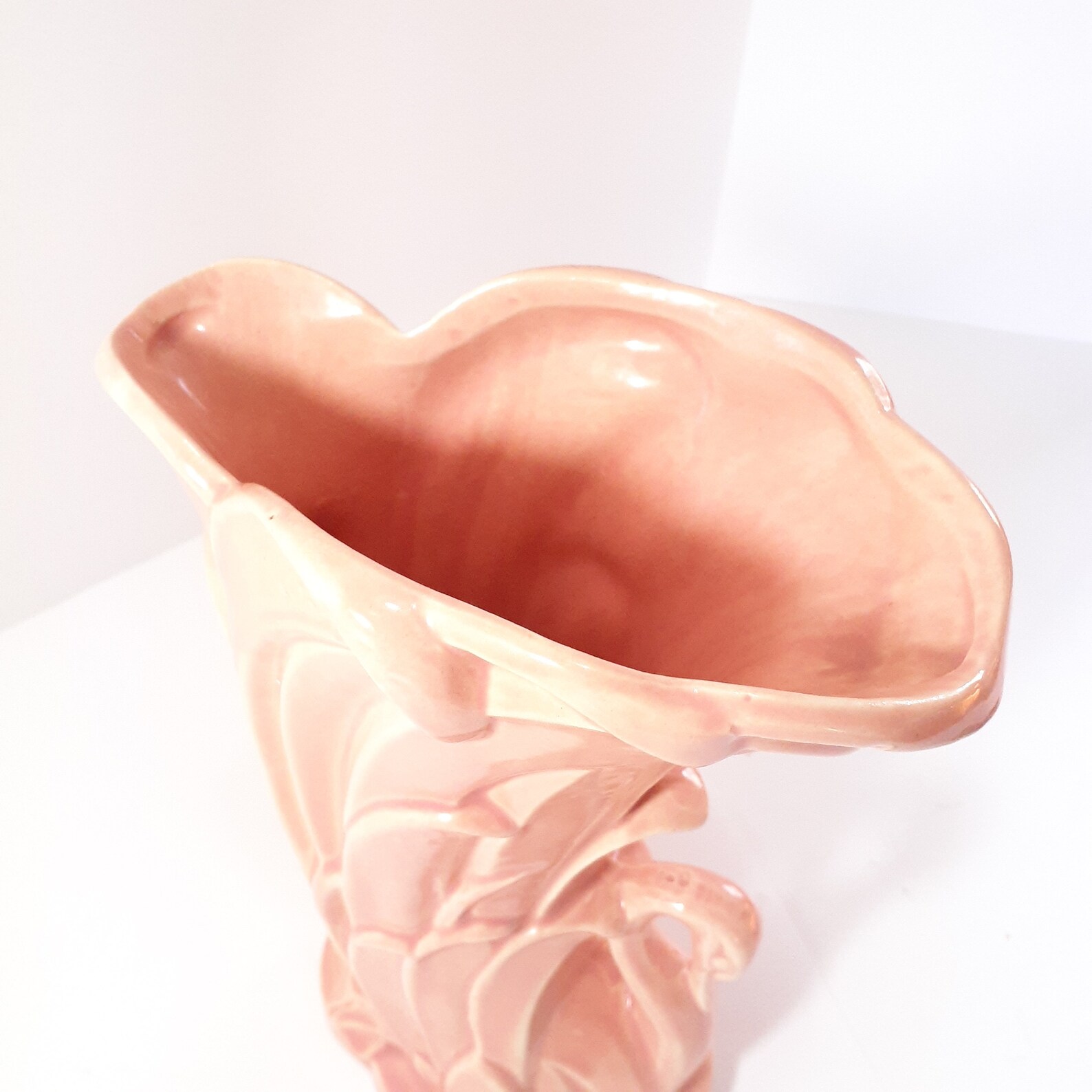 Vintage McCoy Pottery Pink Swan Vase Etsy