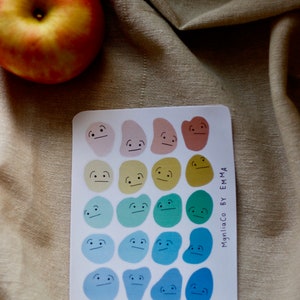 Odd Shapes Sticker Sheet | Colorful Pastel Sticker Sheet, Bujo Stickers, Planner Stickers, Bullet Journal Stickers, Journaling, Mini Sticker