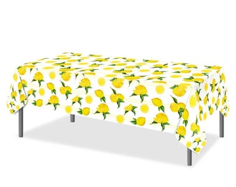 Mantel de limón, cubierta de mesa de cítricos de limón, decoración para fiesta de limonada, decoración de cumpleaños, baby shower, despedidas de soltera.