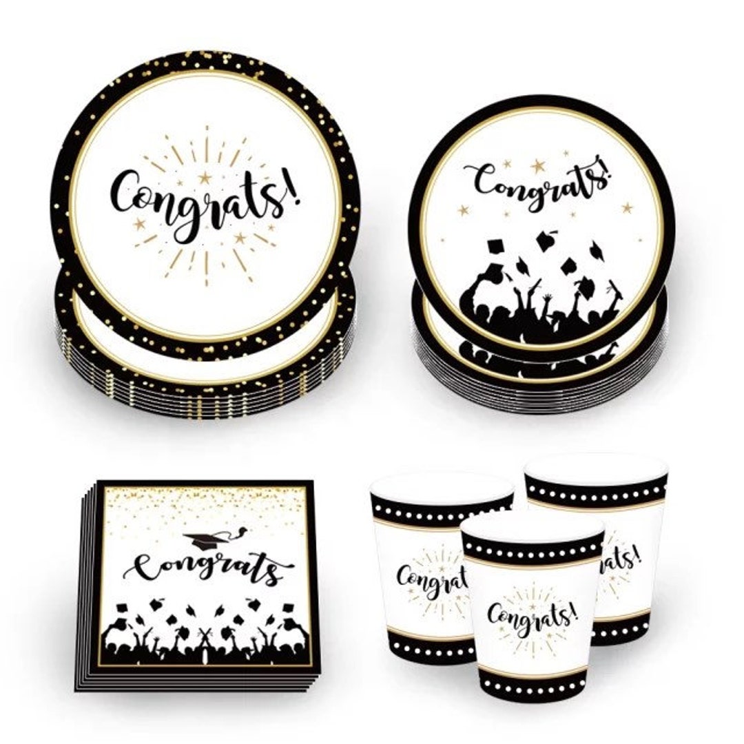 Graduation Tableware Set, Graduation Plates Cups & Napkins,graduation
