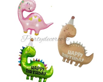Dinosaur Birthday Balloons: Foil Jungle Party Decorations