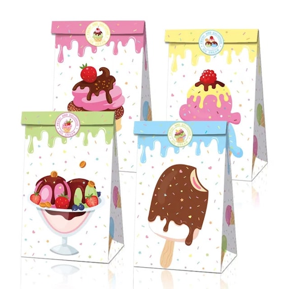 Ice Cream Theme Party Favor Treat Bags Goody Bags Candy Etsy