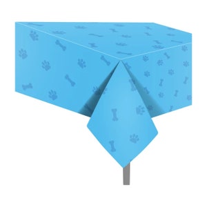 Blue Paw Dog Disposable Tablecloth,Dog Foot Print Table Cover,Paw Patrol Birthday Decor,Bluey Table Decorations