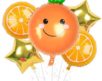 Orange Fruit Foil Balloons: Citrus Party Decorations