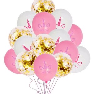 Unicorn Party Decoration Balloons, Pink & White Unicorn Birthday Party Decor, Unicorn Baby Shower Supplies, Unicorn Party Balloons