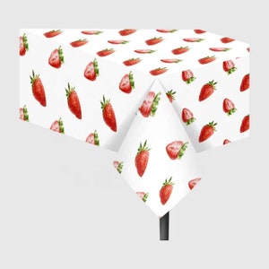 Strawberry Disposable Tablecloth,Strawberry Party Table Decor,Strawberry Birthday Decoration, Summer Fruit Party,Strawberry Party Supplies