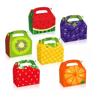 Tutti Frutti Gift Boxes,Fruit Party Favors Treat Boxes,Pineapple Orange Strawberry Watermelon Boxes,Fruit Summer Citrus Party Decorations