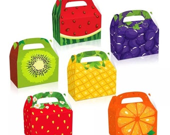 Tutti Frutti Gift Boxes,Fruit Party Favors Treat Boxes,Pineapple Orange Strawberry Watermelon Boxes,Fruit Summer Citrus Party Decorations