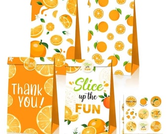 Orange Citrus Theme Goody Bags, Little Cutie Baby Shower Favor Treat Bags, Fruit Orange Birthday Table Decor, Summer Party Decorations
